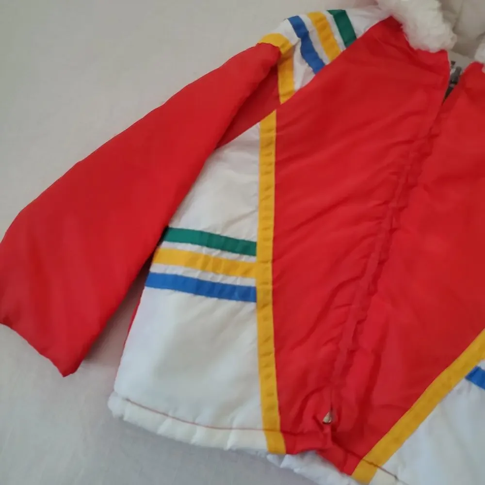 Vintage Montgomery Ward Colorful Hooded Coat 3t - Picture 2 of 8